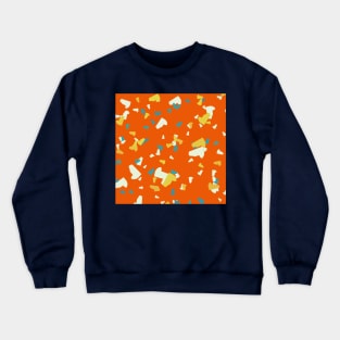 Abstract Terrazzo Tropical Orange Yellow Blue Aesthetic Crewneck Sweatshirt